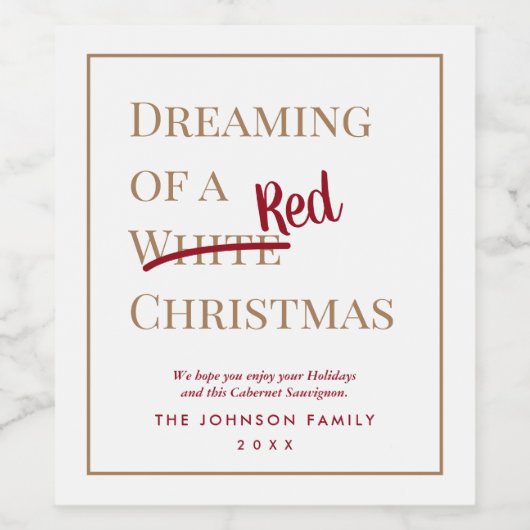 赤ワインのクリスマス |近隣クライアントのギフトと ワインラベル (シングルラベル)
