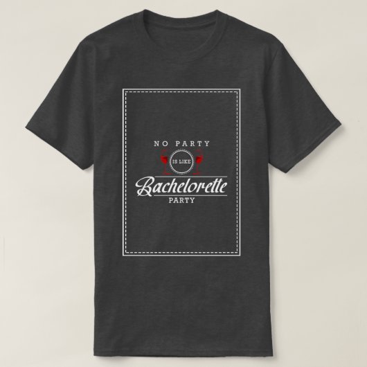 赤ワインのグラスと独身最後の夜 Tシャツ (デザイン正面)