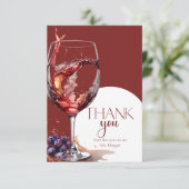 赤ワインのグラスブライダルシャワーありがとう カード (スタンド正面)