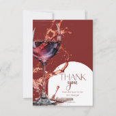赤ワインのグラスブライダルシャワーありがとう カード (正面)