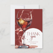赤ワインのグラスブライダルシャワーありがとう カード (正面)