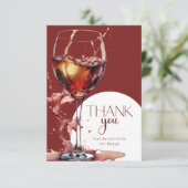 赤ワインのグラスブライダルシャワーありがとう カード (スタンド正面)