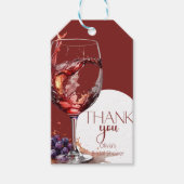 赤ワインのグラスブライダルシャワーありがとう ギフトタグ (正面)