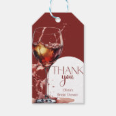 赤ワインのグラスブライダルシャワーありがとう ギフトタグ (正面)