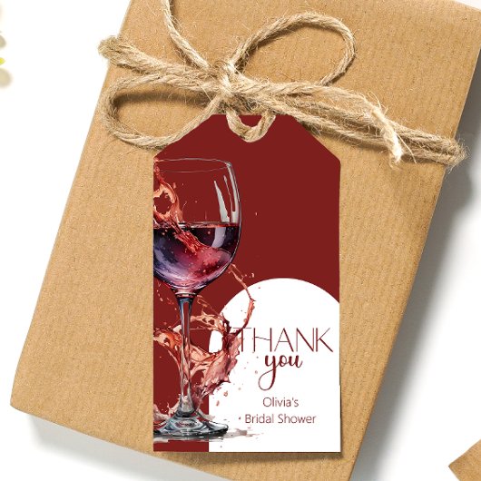 赤ワインのグラスブライダルシャワーありがとう ギフトタグ
