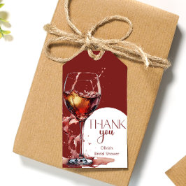 赤ワインのグラスブライダルシャワーありがとう ギフトタグ