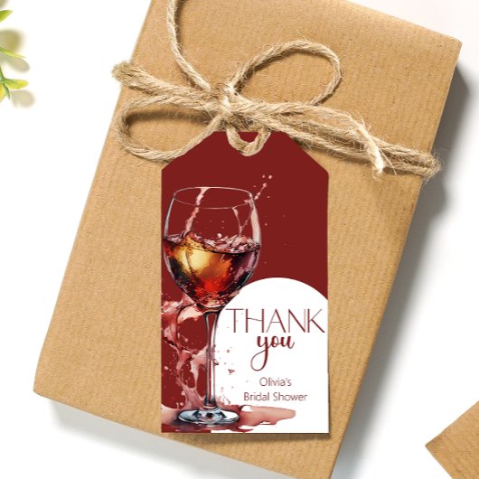 赤ワインのグラスブライダルシャワーありがとう ギフトタグ