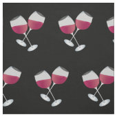 赤ワインのグラス模様（黒） ファブリック (見本)