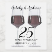 赤ワインのグラス ワインラベル (シングルラベル)