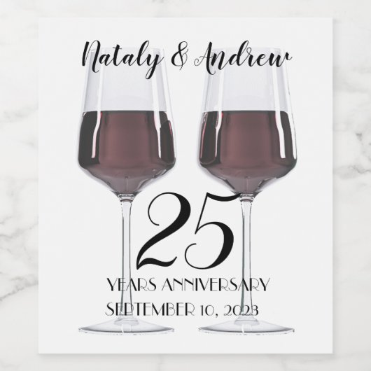 赤ワインのグラス ワインラベル (シングルラベル)