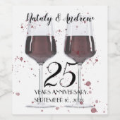 赤ワインのグラス ワインラベル (シングルラベル)