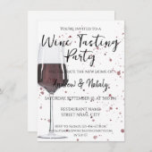 赤ワインのグラス 水彩画 招待状 (正面/裏面)