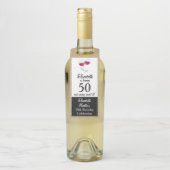 赤ワインのグラス |第50回バースデーパーティー ボトルネックタグ (ボトル)