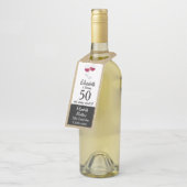 赤ワインのグラス |第50回バースデーパーティー ボトルネックタグ (アングル)
