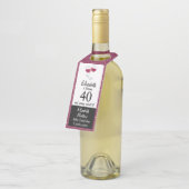 赤ワインのグラス | 40th誕生日パーティー ボトルネックタグ (アングル)