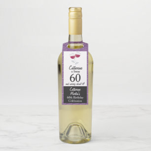 赤ワインのグラス   60th誕生日パーティー ボトルネックタグ
