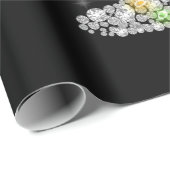 赤ワインのグラスSanta Hatクリスマスワインパジャマ ラッピングペーパー (ロールコーナー)