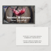 赤ワインのスプラッシュと樽 名刺 (正面/裏面)