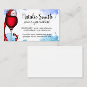 赤ワインのスプラッシュ | 水彩背景 名刺 (正面/裏面)