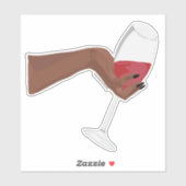 赤ワインのデジタルアートと手でグラスを持つ シール (シート)