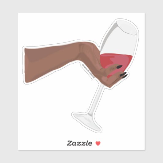 赤ワインのデジタルアートと手でグラスを持つ シール (シート)