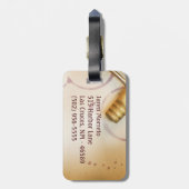 赤ワインのブドウのコルクねじモノグラムの荷物のラベル ラゲッジタグ (裏面縦)