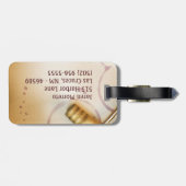 赤ワインのブドウのコルクねじモノグラムの荷物のラベル ラゲッジタグ (裏面横)