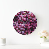 赤ワインのブドウ：甘い背景。 ラージ壁時計 (ホーム)
