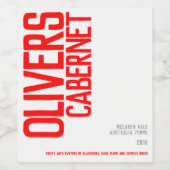 赤ワインのホームワインメーカー文字カスタムワインラベル ワインラベル (シングルラベル)