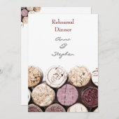 赤ワインのボトルはリハーサルの夕食に栓をします 招待状 (正面/裏面)