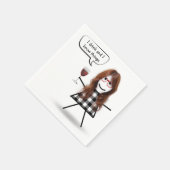 赤ワインのユーモアのあるスティックガールパーティー スタンダードカクテルナプキン (角)