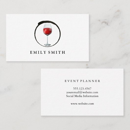 赤ワインのロゴ | ワイナリー 名刺 (正面/裏面)