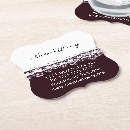 赤ワインの名刺プロモーションコースター ペーパーコースター (アングル)