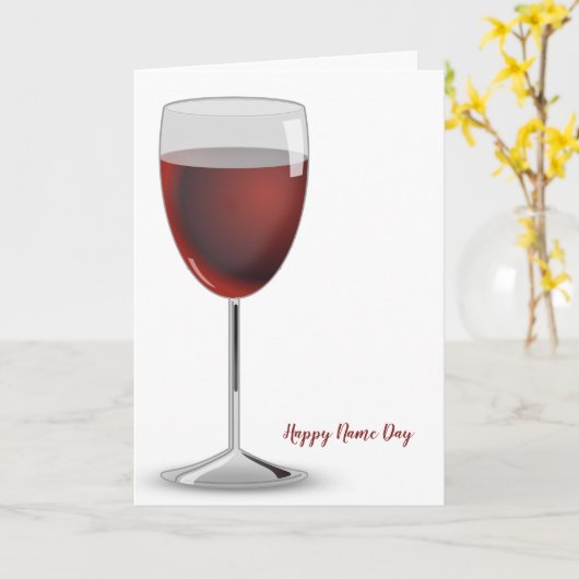 赤ワインの名前の日 カード (黄色い花)