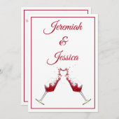 赤ワインの小瓶を飛ばす 招待状 (正面/裏面)