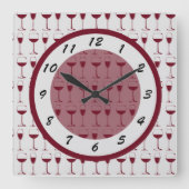 赤ワインの時間 スクエア壁時計 (正面)
