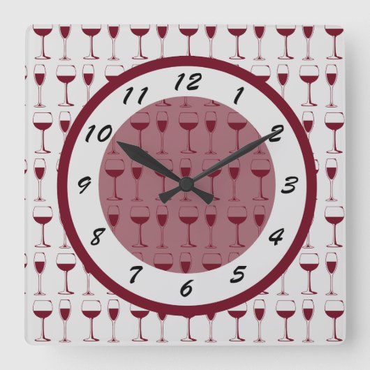 赤ワインの時間 スクエア壁時計 (正面)