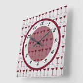 赤ワインの時間 スクエア壁時計 (傾斜)