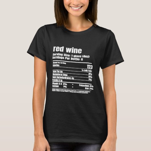 赤ワインの栄養事実 Tシャツ (正面)
