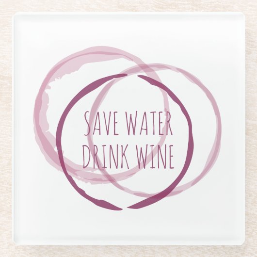 赤ワインの汚れリングが飲み物用コースターに印刷 ガラスコースター (正面)