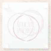 赤ワインの汚れリングが飲み物用コースターに印刷 ガラスコースター (裏面)