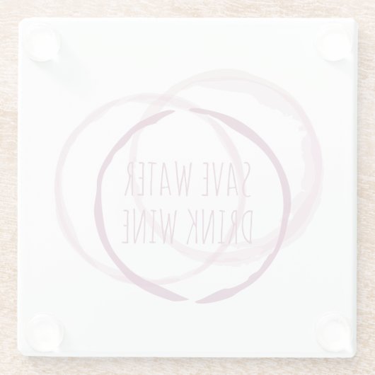 赤ワインの汚れリングが飲み物用コースターに印刷 ガラスコースター (裏面)