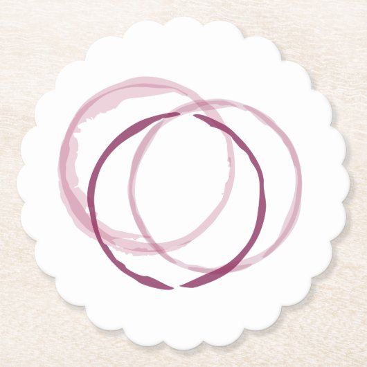 赤ワインの汚れリングが飲み物用コースターに印刷 ペーパーコースター (正面)