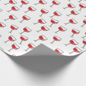 赤ワインの眼鏡の模様（白） ラッピングペーパー (角)