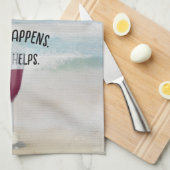 赤ワインの背景海 キッチンタオル (四つ折り)