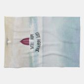 赤ワインの背景海 キッチンタオル (横)