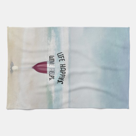 赤ワインの背景海 キッチンタオル (横)