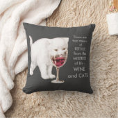 赤ワインの芸術の引用文を飲んでいるヴィンテージの白い子ネコ クッション (ブランケット)