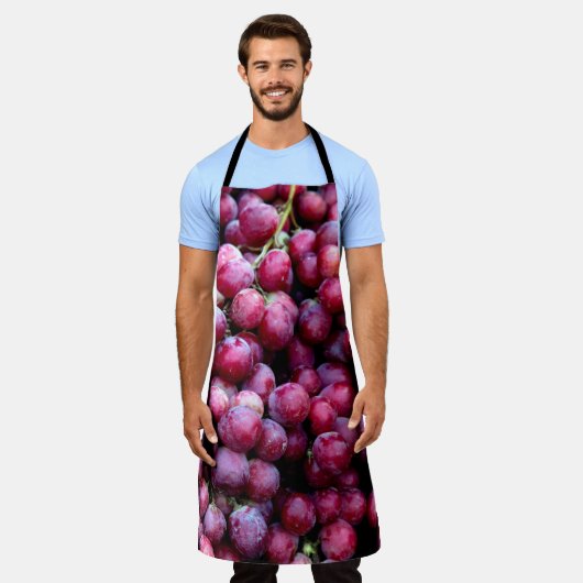 赤ワインの葡萄 エプロン (着用した状態)