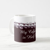 赤ワインは私のカップの半分が満おもしろい杯 コーヒーマグカップ (正面左)